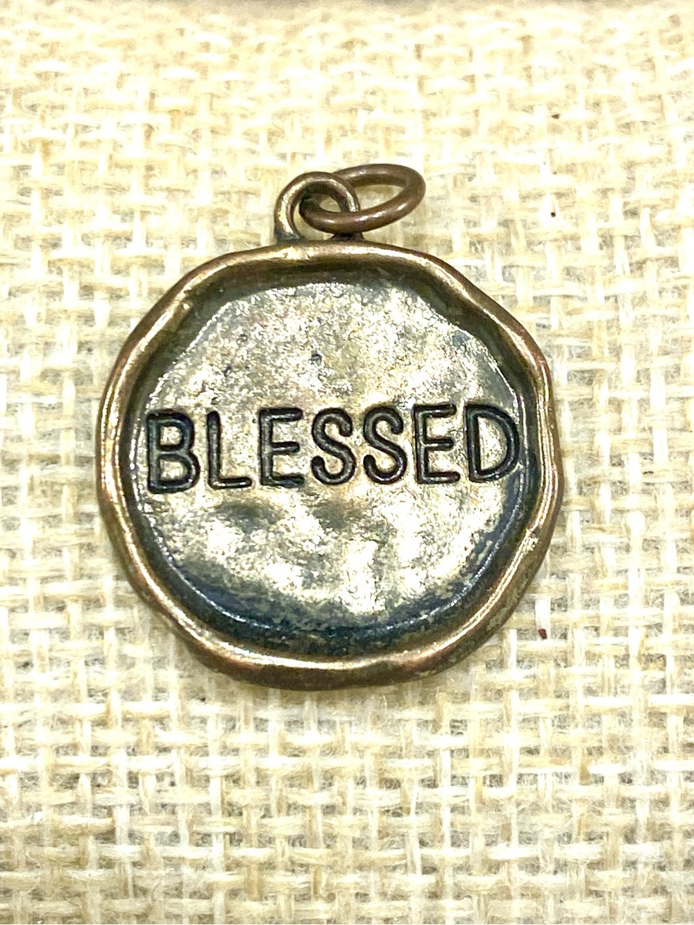 "Blessed" Gold-Tone Pendant Charm